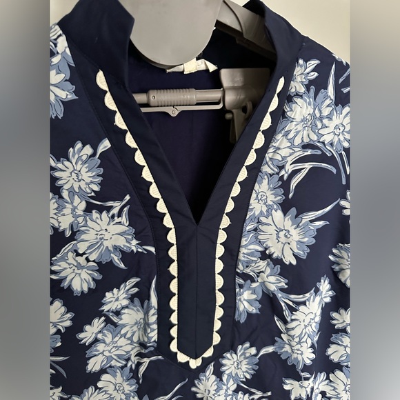 Orchid’s Whisper 100% Cotton Navy Floral Mini Dress - Picture 6 of 8